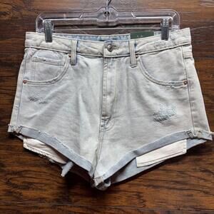 Wild Fable Women's High Rise Cheeky Shorts NWT - Distressed, Light Wash, Size 10